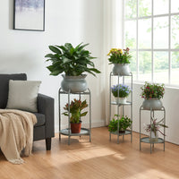 Stand Portapiante Altena 80,5 x 40 x 40 cm Metallo Grigio scuro [en.casa]