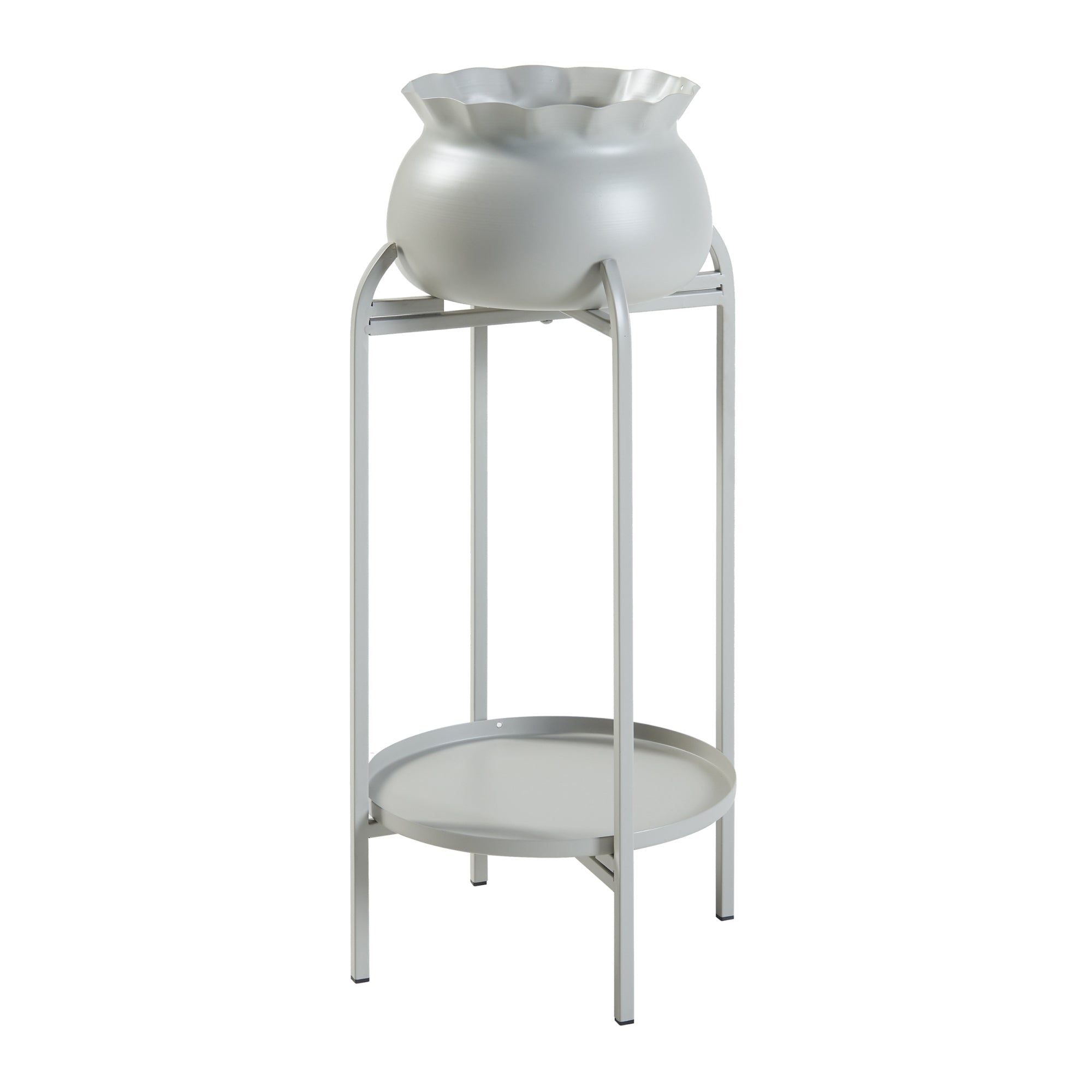 Stand Portapiante Altena 80,5 x 40 x 40 cm Metallo Grigio Chiaro [en.casa]