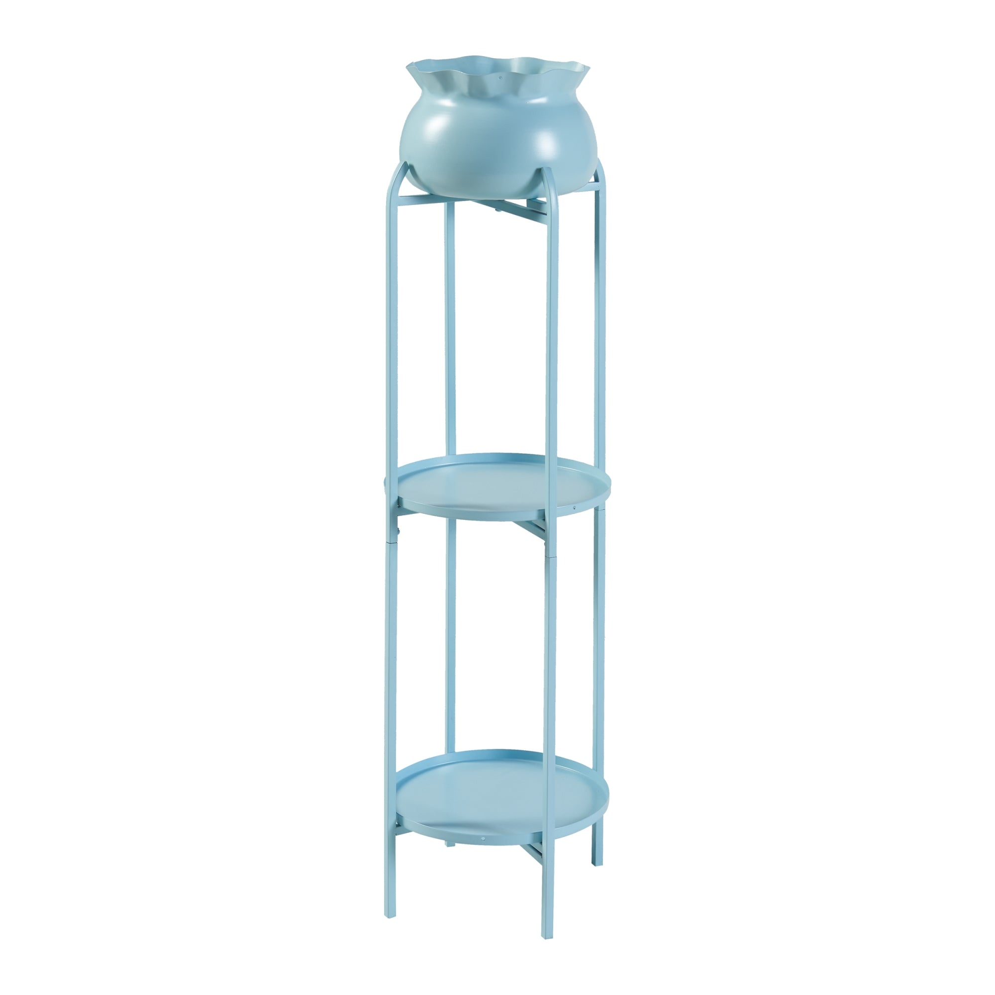 Stand Portapiante Altena 94,5 x 27 x 27 cm Metallo Azzurro [en.casa]