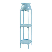 Stand Portapiante Altena 94,5 x 27 x 27 cm Metallo Azzurro [en.casa]