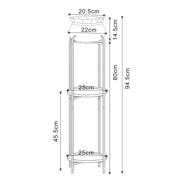 Stand Portapiante Altena 94,5 x 27 x 27 cm Metallo Grigio scuro [en.casa]