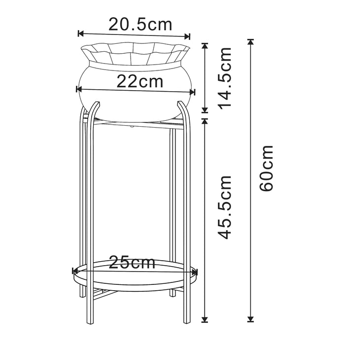 Stand Portapiante Altena 60 x 27 x 27 cm Metallo Nero [en.casa]