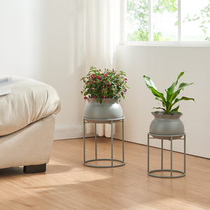 Stand Portapiante Assen 38 x 23,5 cm Metallo Grigio scuro [en.casa]