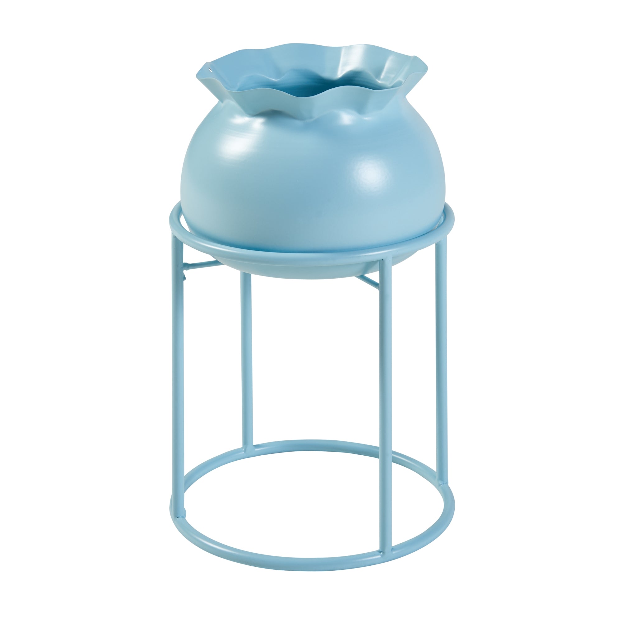 Stand Portapiante Assen 31,5 x 19,5 cm Metallo Azzurro [en.casa]