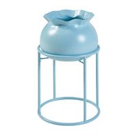 Stand Portapiante Assen 31,5 x 19,5 cm Metallo Azzurro [en.casa]