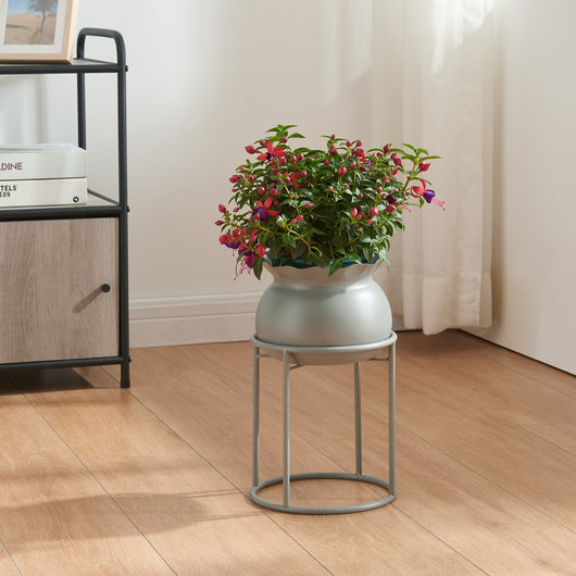 Stand Portapiante Assen 31,5 x 19,5 cm Metallo Grigio scuro [en.casa]