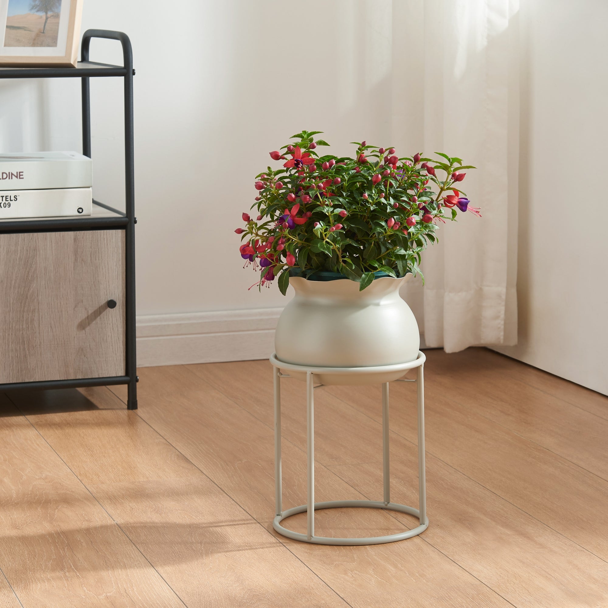 Stand Portapiante Assen 31,5 x 19,5 cm Metallo Grigio chiaro [en.casa]