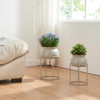 Stand Portapiante Assen 31,5 x 19,5 cm Metallo Grigio chiaro [en.casa]