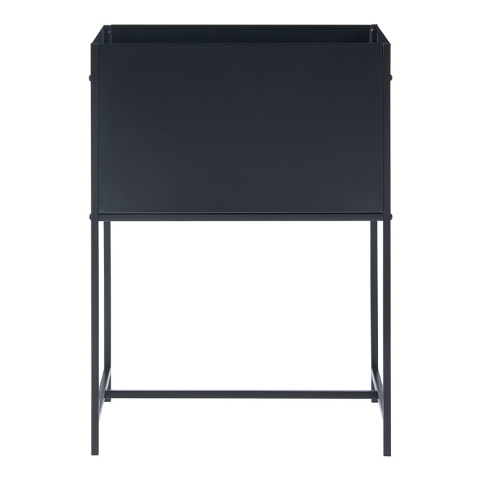 Portavasi Porsgrunn Contenitore Rettangolare Metallo Nero 70 x 50 x 30 cm [en.casa]