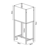 Portavasi Porsgrunn Contenitore Rettangolare Metallo Nero 70 x 30 x 30 cm [en.casa]