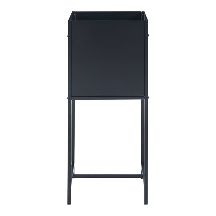 Portavasi Porsgrunn Contenitore Rettangolare Metallo Nero 70 x 30 x 30 cm [en.casa]
