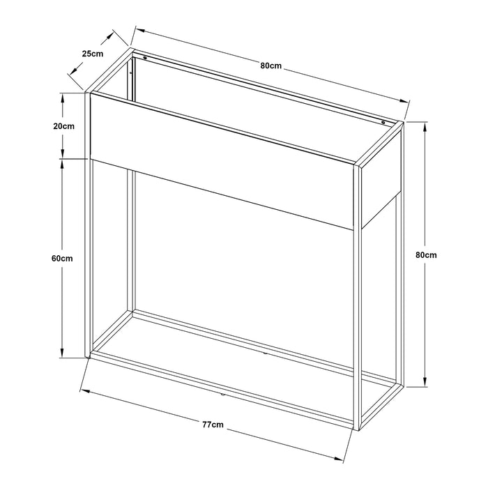 Portapiante Joensuu Portavasi Rettangolare - Acciaio Nero [en.casa]