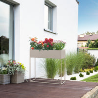 Portapiante Joensuu Portavasi Rettangolare - Acciaio Grigio Chiaro [en.casa]