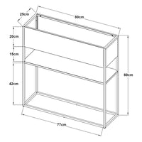 Portapiante Joensuu Portavasi Rettangolare e Ripiano - Acciaio Nero [en.casa]