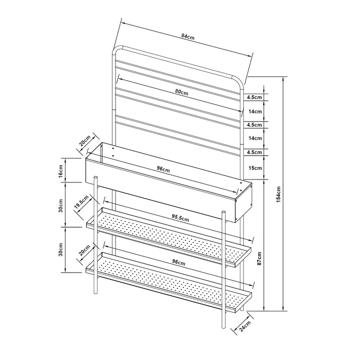 Scaffale Portapiante Alto Aalsmeer in Metallo 154 x 96 x 24 cm - Nero casa.pro