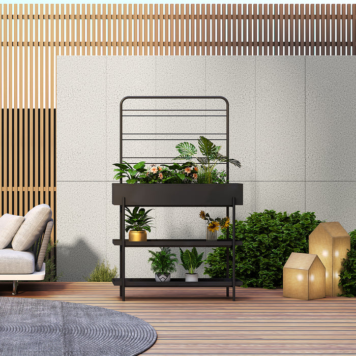 Scaffale Portapiante Alto Aalsmeer in Metallo 154 x 96 x 24 cm - Nero casa.pro