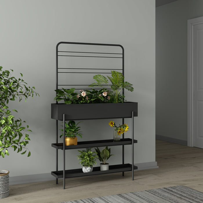 Scaffale Portapiante Alto Aalsmeer in Metallo 154 x 96 x 24 cm - Nero casa.pro