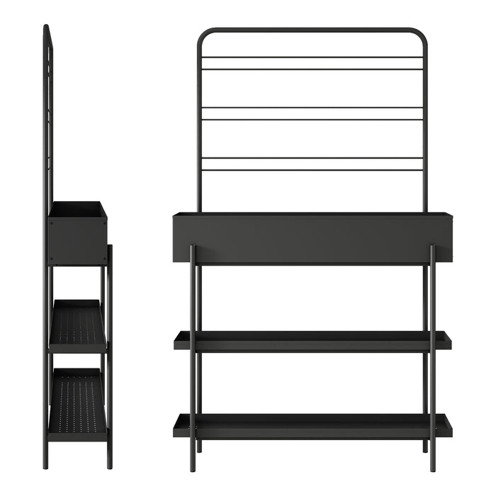 Scaffale Portapiante Alto Aalsmeer in Metallo 154 x 96 x 24 cm - Nero casa.pro