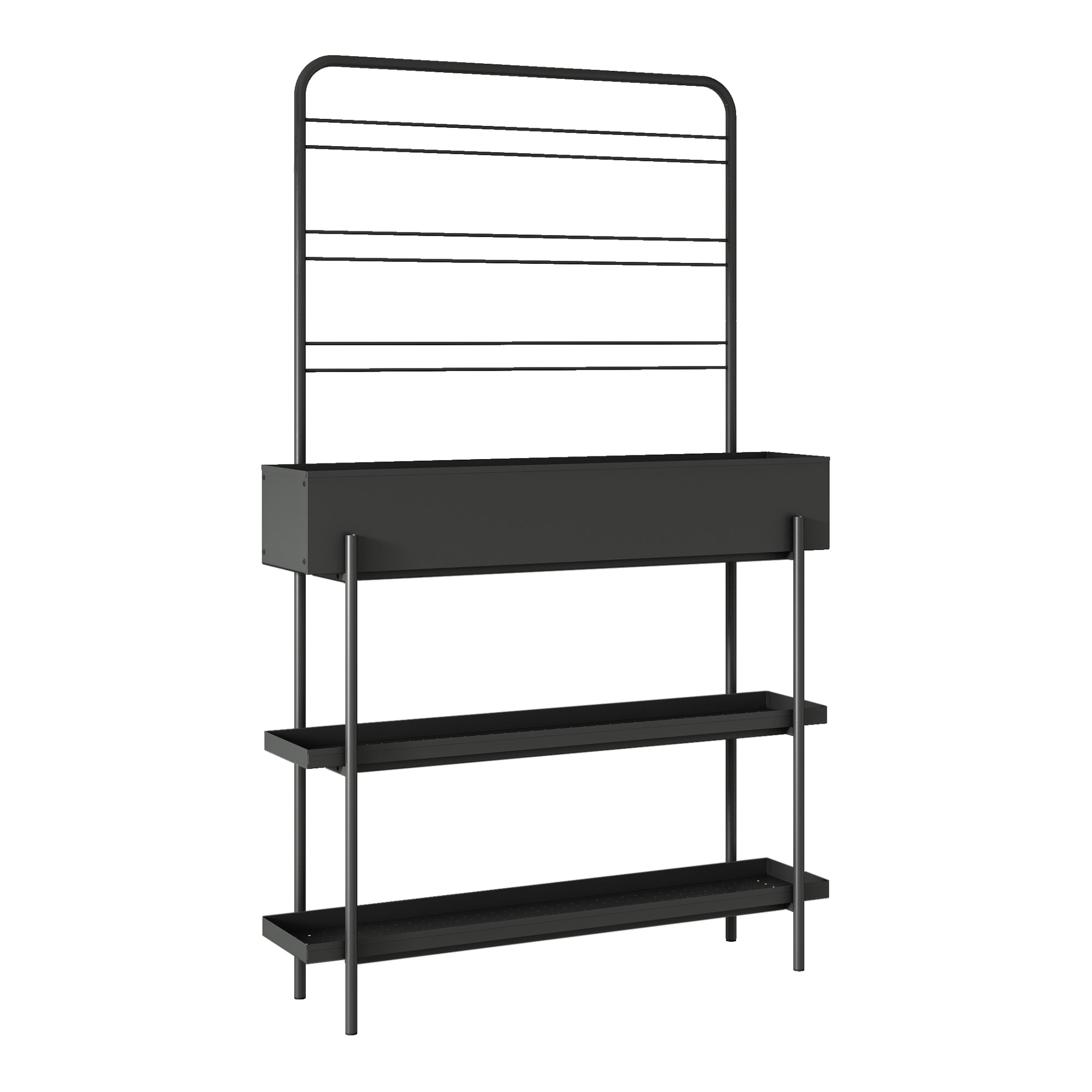 Scaffale Portapiante Alto Aalsmeer in Metallo 154 x 96 x 24 cm - Nero casa.pro