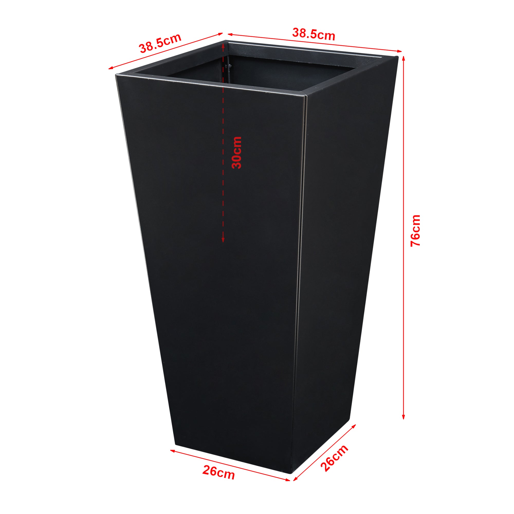 Fioriera Vaargel in Acciaio Portafiori 76x39x39 cm - Nero casa.pro