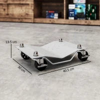 DURHAND Set di 2 Carrelli Sposta Auto in Metallo Antiscivolo con Ruote Girevoli e Bloccabili, Argento