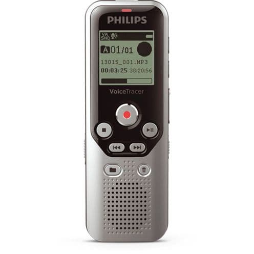 Philips DVT1250 dittafono Memoria interna e scheda di memoria Nero, Grigio