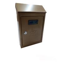 Cassetta postale esterno a parete buca lettere in acciaio tetto chiave 30x20x6cm bronzo