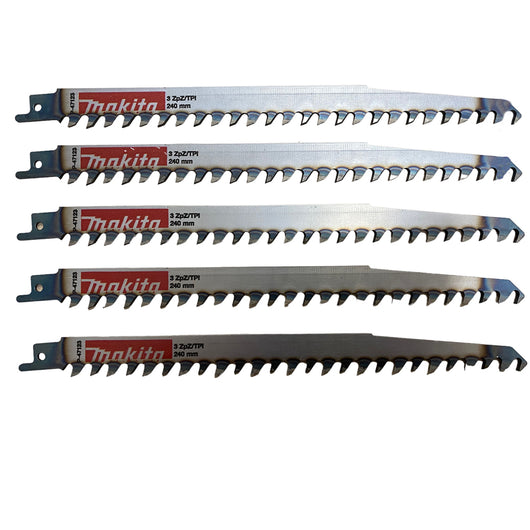 LAMA RICAMBIO SEGA A GATTUCCIO LAME SEGHETTO SET 5pz LEGNO 240mm MAKITA