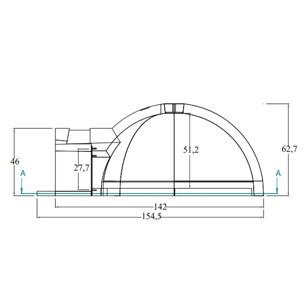 Forno legna artigianale diametro 110 cm capienza 4/6 pizze cottura diretta