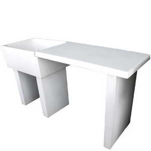 Pilozza lavabo calcestruzzo cemento serie ostuni incasso destra piano laterale *** misure 60 x 47 x h.30 cm, confezio...