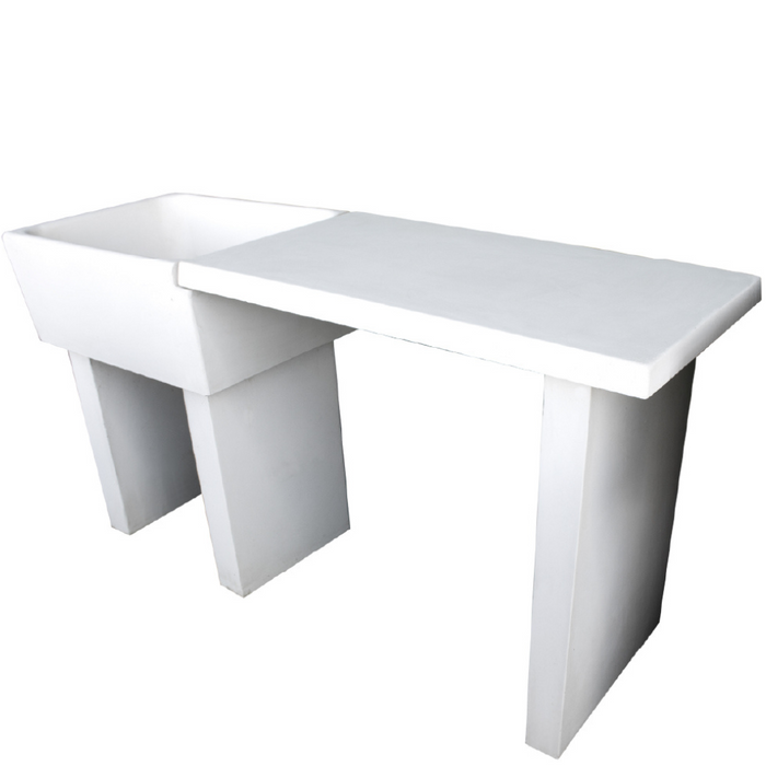 Pilozza lavabo calcestruzzo cemento serie ostuni incasso destra piano laterale *** misure 60 x 47 x h.30 cm, confezio...