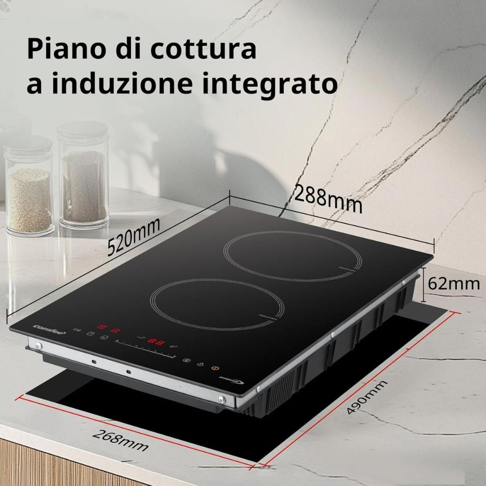 Piano cottura Comfee CIH351D257KO ad induzione 30 cm 2 zone di cottura nero