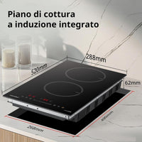 Piano cottura Comfee CIH351D257KO ad induzione 30 cm 2 zone di cottura nero