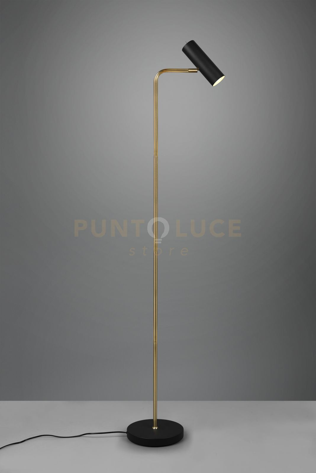 MARLEY PIANTANA SPOT CILINDRO OTTONE SATINATO + NERO H. 151CM 1 LUCE ATTACCO GU10