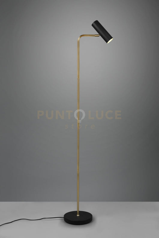 MARLEY PIANTANA SPOT CILINDRO OTTONE SATINATO + NERO H. 151CM 1 LUCE ATTACCO GU10