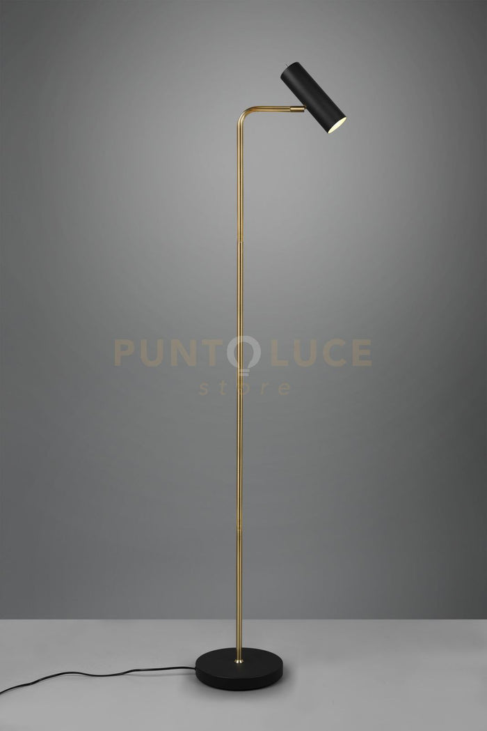 MARLEY PIANTANA SPOT CILINDRO OTTONE SATINATO + NERO H. 151CM 1 LUCE ATTACCO GU10