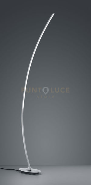 SOLO PIANTANA LED 11W 1200lm, 3000K CURVA ALLUMINIO SPAZZOLATO H. 150CM CON INTERRUTTORE  A PEDALE