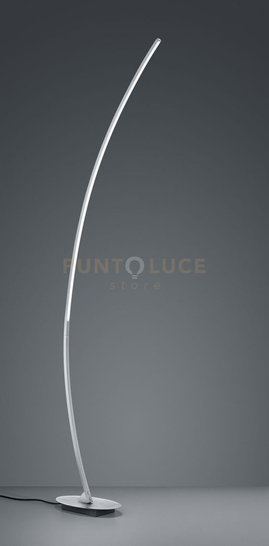 SOLO PIANTANA LED 11W 1200lm, 3000K CURVA ALLUMINIO SPAZZOLATO H. 150CM CON INTERRUTTORE  A PEDALE