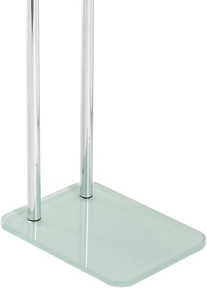 Piantana portasciugamani 2 bracci in acciaio cromato con base in vetro Art.59967