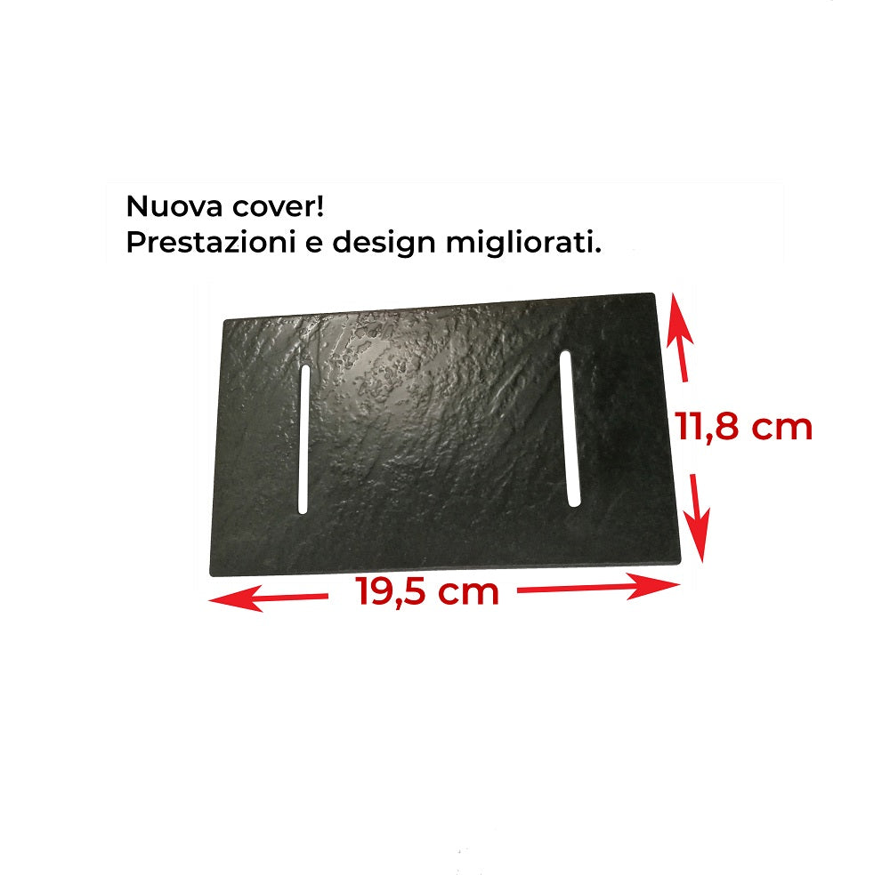 Piatto doccia ultra slim, in smc effetto pietra antracite nero h 2,6cm Sicena Plaget Antracite,70x150 cm