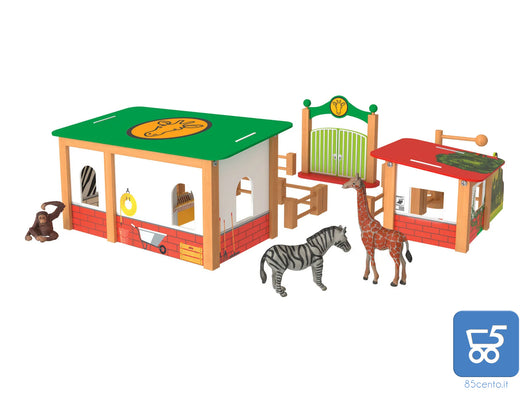 Piccolo Zoo in Miniatura Giocattolo per Bambini 3+ Pezzi in Legno Animali in PVC