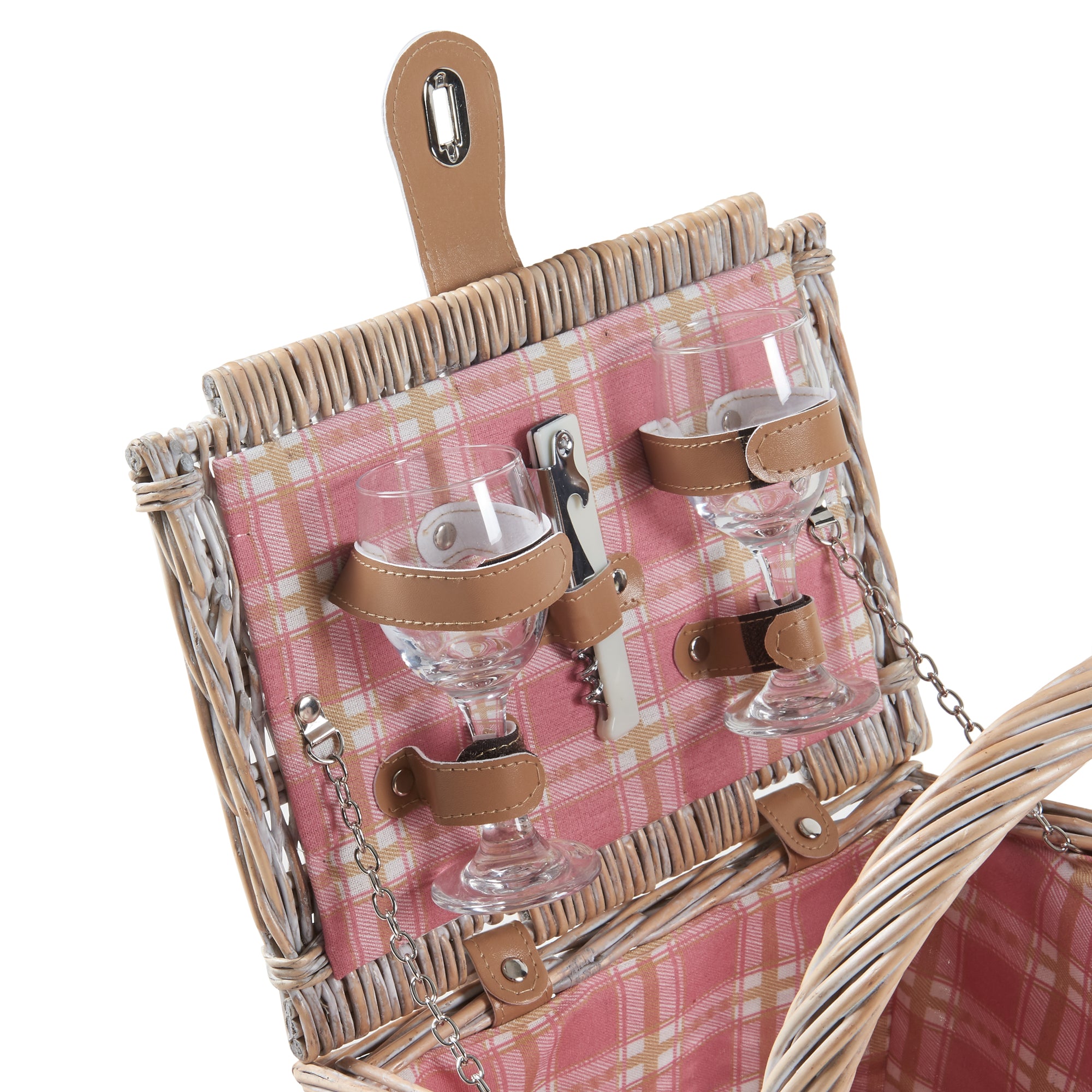 Cestino da Picnic Bucchianico per 2 Persone in Vimini con Accessori e Coperta casa.pro