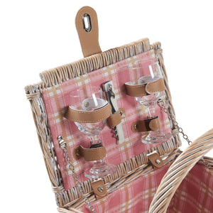 Cestino da Picnic Bucchianico per 2 Persone in Vimini con Accessori e Coperta casa.pro