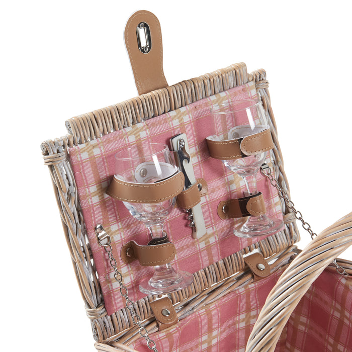 Cestino da Picnic Bucchianico per 2 Persone in Vimini con Accessori e Coperta casa.pro