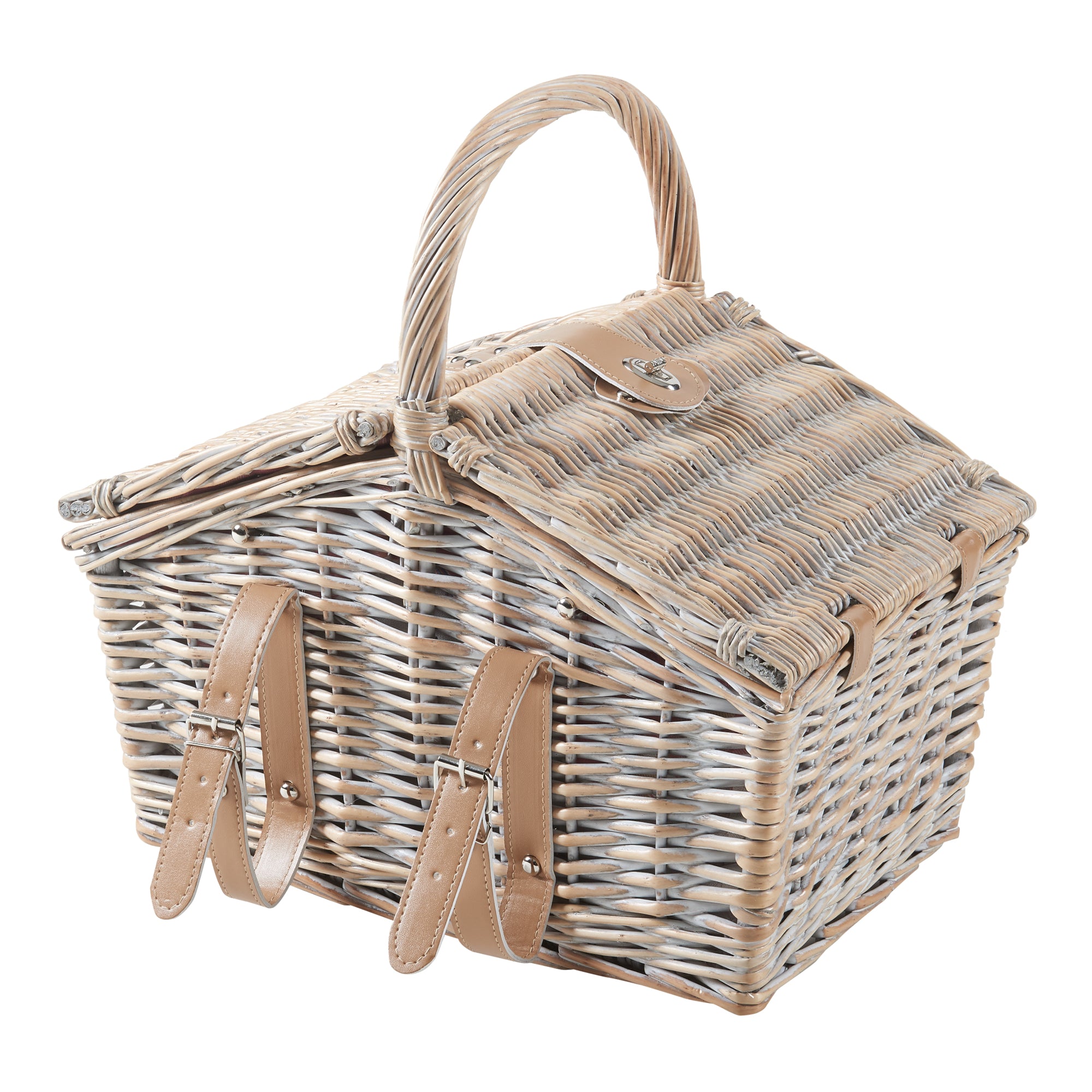 Cestino da Picnic Bucchianico per 2 Persone in Vimini con Accessori e Coperta casa.pro