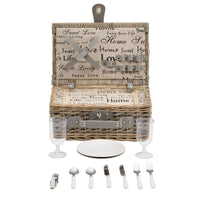 Cestino da Picnic per 2 Persone Valigia Picnic in Rami di Salice Vintage - Interno Fantasia casa.pro