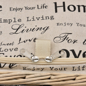 Cestino da Picnic per 2 Persone Valigia Picnic in Rami di Salice Vintage - Interno Fantasia casa.pro