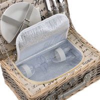 Cestino da Picnic per 2 Persone Valigia Picnic in Rami di Salice Vintage - Interno Fantasia casa.pro