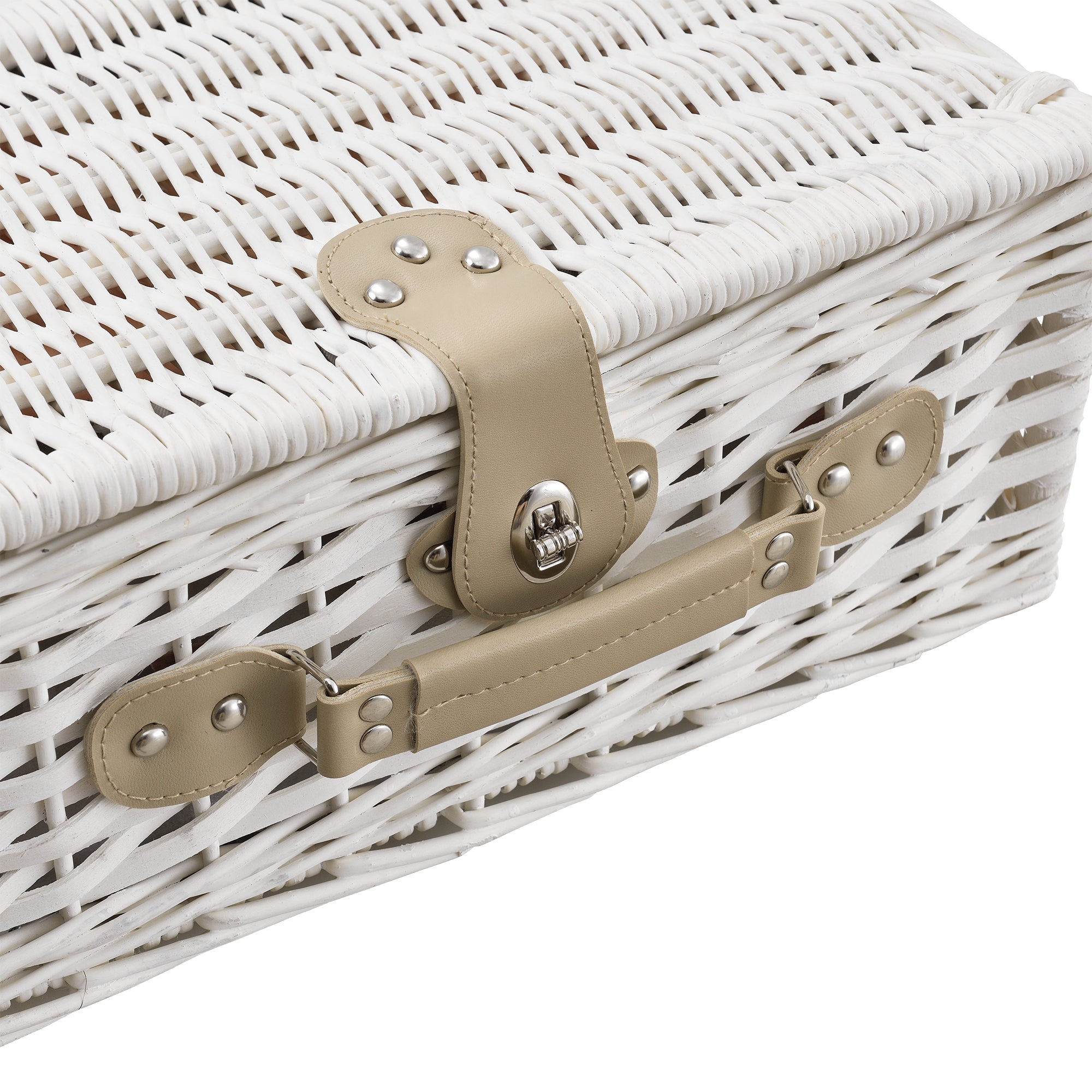 Cestino da Picnic per 2 Persone Valigia Picnic in Rami di Salice Vintage - Esterno Bianco casa.pro