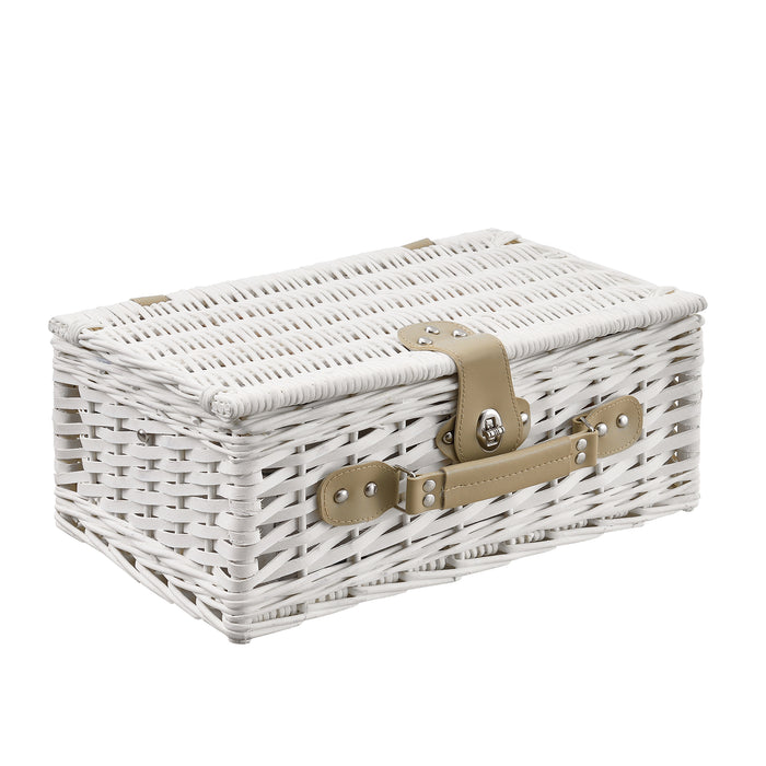 Cestino da Picnic per 2 Persone Valigia Picnic in Rami di Salice Vintage - Esterno Bianco casa.pro